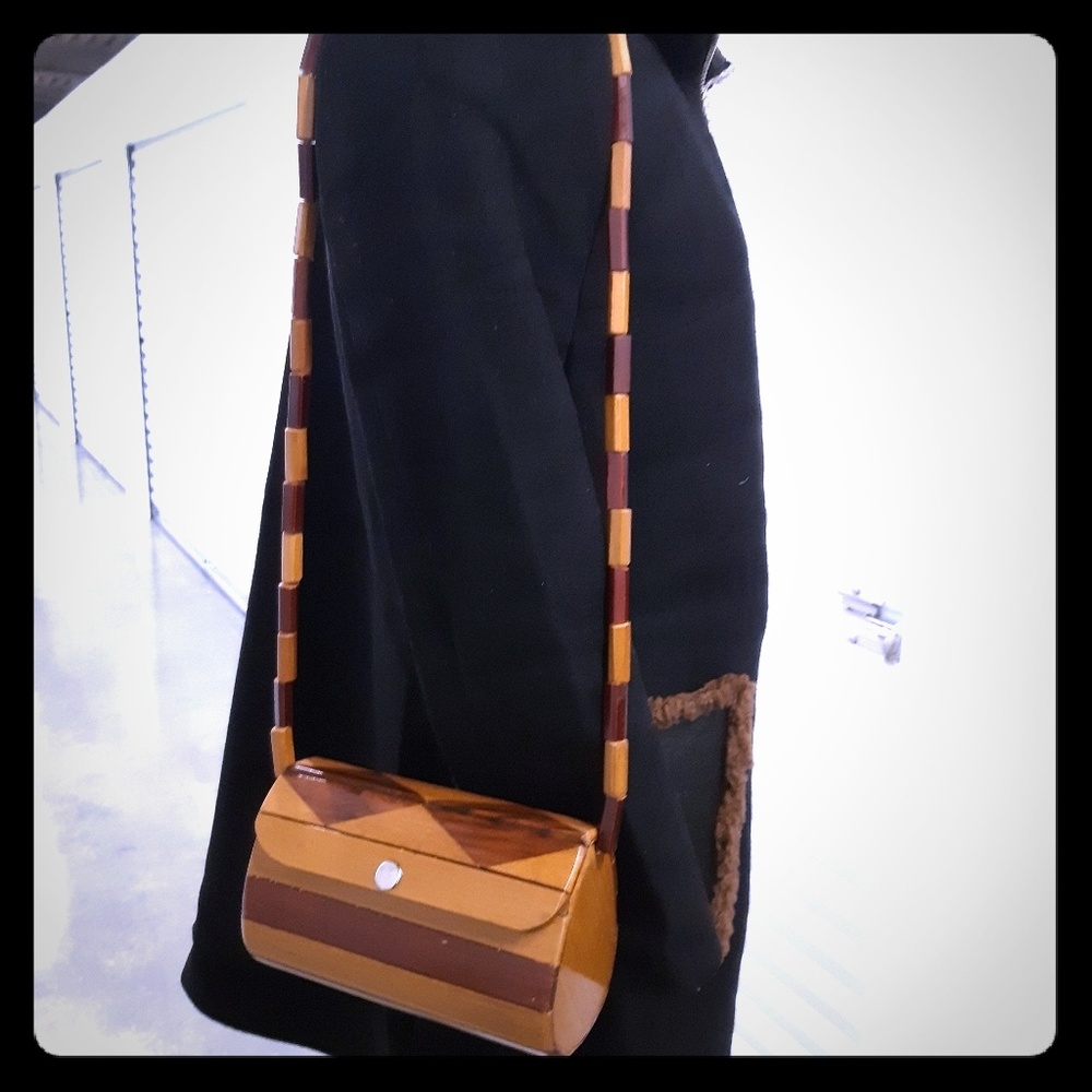 Handmade Wooden Womens Shoulder Bag